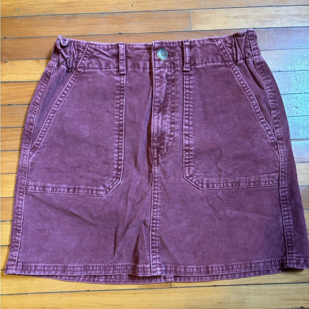 Burgundy Corduroy American Eagle Skirt